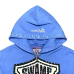 MURD333R.FM Chop333r Rhinestone hoodie close up