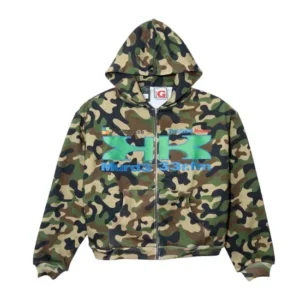 MURD333R.FM x Greedy Unit Green Camo Hoodie