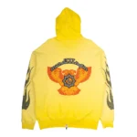 MURD333RFM Chop333 Rhinestone hoodie yellow back