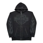 MURD333RFM Chop333r Rhinestone hoodie black